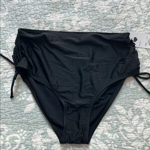 Kohl's Black Bikini Bottoms with Adjustable Side Ties